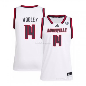Officially Licensed Adrian Wooley #14 Gameday Basketball Jersey | UL Cardinals White Men NCAA 33161033