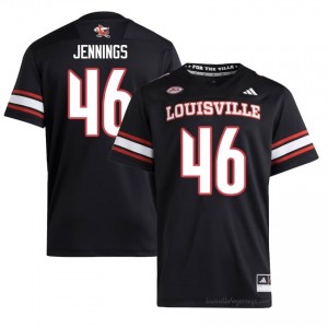 Braxton Jennings #46 Louisville Cardinals Men Black Jersey | NCAA Football ACC Game-Day Gear 95478749