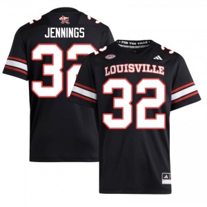 Braxton Jennings #32 Cardinals Men Black Officially Licensed NCAA Football Jersey 37820433