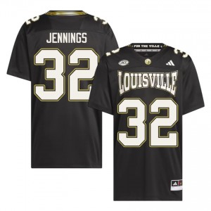 UL Cardinals Braxton Jennings #32 Replica Football For the Ville Jersey | Men Black Gameday NCAA 17757353