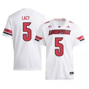 UL Cardinals Caullin Lacy #5 White Jersey | Men NCAA Licensed Football Fan Gear 45050259