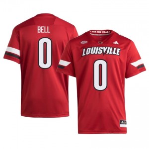 Chris Bell #0 Louisville Cardinals Red Men Football | NCAA-Approved Teamwear 48134054