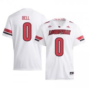 Louisville Cards Chris Bell #0 White Jersey | Men NCAA Licensed Football Fan Gear 31875629