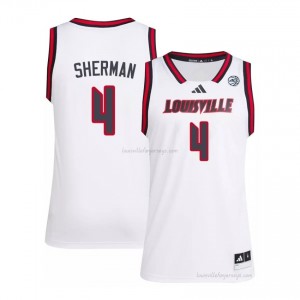 Cardinals Cole Sherman #4 Replica University Basketball Jersey | Men White Gameday Hoops 75657271