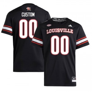 Custom #00 Louisville Cardinals Men Black Jersey | NCAA Football ACC Game-Day Gear 72182304