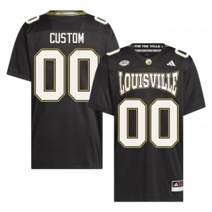Louisville Cardinals Custom #00 Replica Football For the Ville Jersey | Men Black Gameday NCAA 30357932