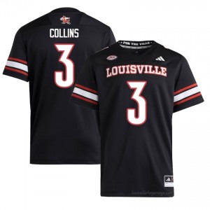 Dacari Collins #3 Louisville Cards Men Black Jersey | NCAA Football ACC Game-Day Gear 85854652