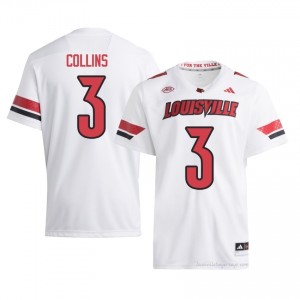 Louisville Cardinals Dacari Collins #3 White Jersey | Men NCAA Licensed Football Fan Gear 56893586