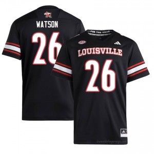 Duke Watson #26 Louisville Cards Men Black Jersey | NCAA Football ACC Game-Day Gear 14044300