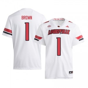 Louisville Cards Isaac Brown #1 White Jersey | Men NCAA Licensed Football Fan Gear 84580597