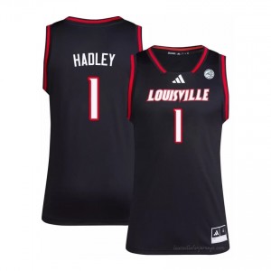 J'Vonne Hadley #1 Louisville Cardinals Men Black Officially Licensed NCAA Basketball Jersey 22918533