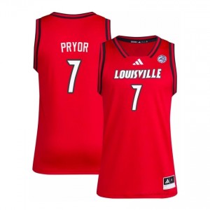 Kasean Pryor #7 Louisville Cards Red Men Basketball Player Jersey | Cards Fan Essentia 92350564