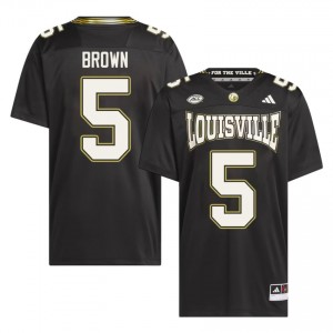 UL Cardinals Keyjuan Brown #5 Replica Football For the Ville Jersey | Men Black Gameday NCAA 83821948