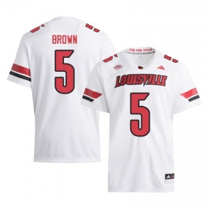 UL Cardinals Keyjuan Brown #5 Replica High School Jersey | Men White Gameday Football 96515433