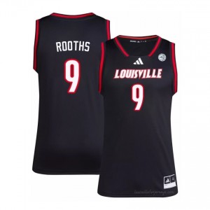 Louisville Cards Khani Rooths #9 Replica Basketball Jersey | Men Black Gameday NCAA 47634019