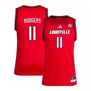 Kobe Rodgers #11 Embroidery Basketball Jersey | Louisville Cardinals Red Men Licensed NCAA 15355090