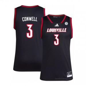 Ryan Conwell #3 UL Cardinals Men Black Officially Licensed NCAA Basketball Jersey 74299931