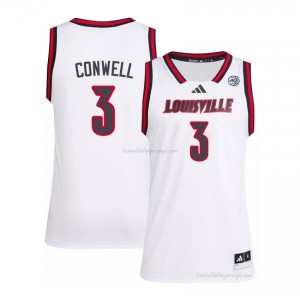 Louisville Cards Ryan Conwell #3 Replica University Basketball Jersey | Men White Gameday Hoops 63949790