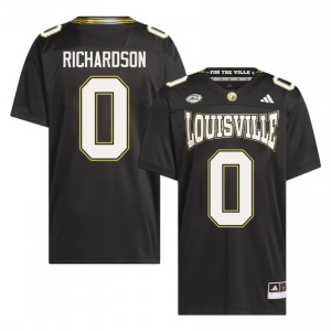 UL Cardinals Tre Richardson #0 Replica Football For the Ville Jersey | Men Black Gameday NCAA 91003791