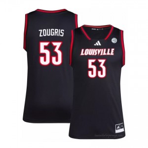 Vangelis Zougris #53 UL Cardinals Men Black Officially Licensed NCAA Basketball Jersey 51870896