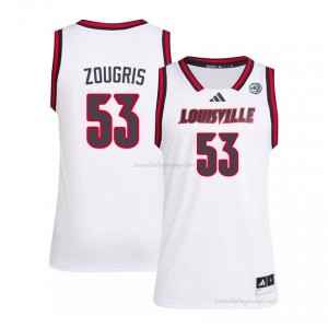 Louisville Cards Vangelis Zougris #53 Replica High School Basketball Jersey | Men White Gameday Hoops 95172367