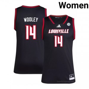 Adrian Wooley #14 Louisville Cardinals Women Black Officially Licensed NCAA Basketball Jersey 64092727