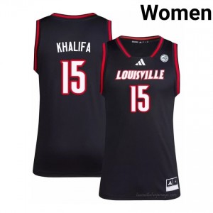 Cardinals Aly Khalifa #15 Replica Basketball Jersey | Women Black Gameday NCAA 68511056