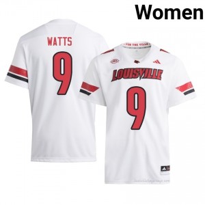 Cardinals Antonio Watts #9 White Jersey | Women NCAA Licensed Football Fan Gear 60082351