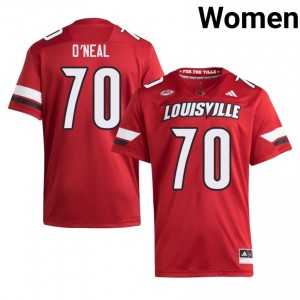 Anwar O'neal #70 UL Cardinals Red Women Football Player Jersey | Cards Fan Essentia 38469751
