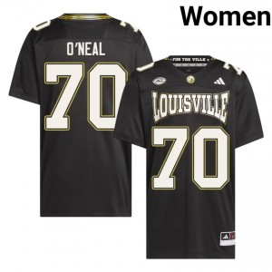 Officially Licensed Anwar O'neal #70 Gameday Football For the Ville Jersey | Louisville Cards Black Women NCAA 43262304