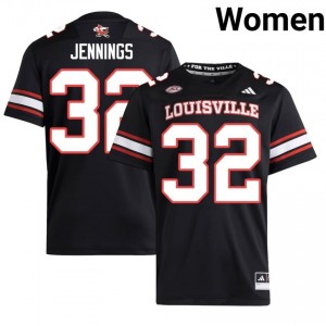 Louisville Cardinals Braxton Jennings #32 Replica Football Jersey | Women Black Gameday NCAA 98038836