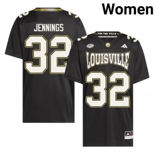 Officially Licensed Braxton Jennings #32 Gameday Football For the Ville Jersey | Louisville Cards Black Women NCAA 57876960