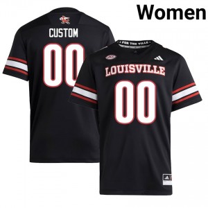 Custom #00 Louisville Cards Women Black Jersey | NCAA Football ACC Game-Day Gear 17030528