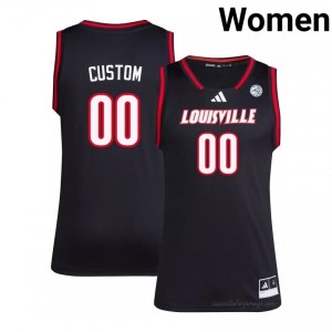 Custom #00 UL Cardinals Women Black Officially Licensed NCAA Basketball Jersey 45859380