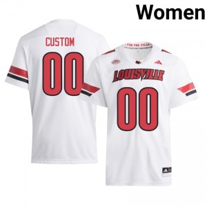 Louisville Cardinals Custom #00 White Jersey | Women NCAA Licensed Football Fan Gear 74685579