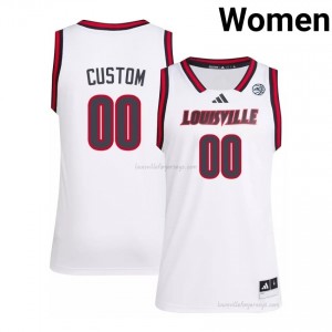 Louisville Cards Custom #00 Replica University Basketball Jersey | Women White Gameday Hoops 23167572