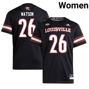 Duke Watson #26 UL Cardinals Women Black Jersey | NCAA Football ACC Game-Day Gear 53044192