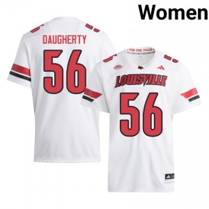 Officially Licensed Eryx Daugherty #56 Gameday Football Jersey | Louisville Cards White Women NCAA 84186962