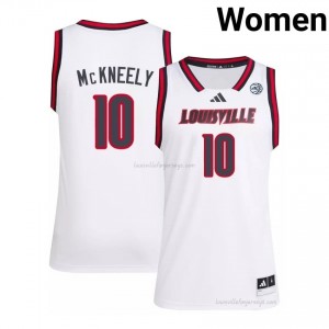 Officially Licensed Isaac McKneely #10 Gameday Basketball Jersey | Louisville Cardinals White Women NCAA 29528665