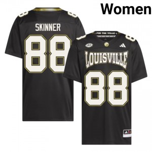 Officially Licensed Jaleel Skinner #88 Gameday Football For the Ville Jersey | Louisville Cards Black Women NCAA 86300204