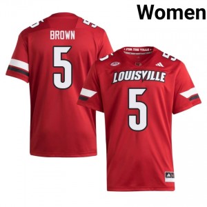 Keyjuan Brown #5 UL Cardinals Red Women Football NCAA Jersey | Cards Fan Essentia 66235847