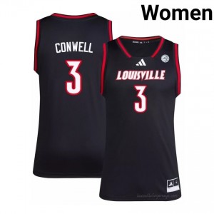 Cardinals Ryan Conwell #3 Replica Basketball Jersey | Women Black Gameday NCAA 60725421