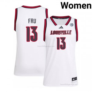Louisville Cards Sananda Fru #13 Replica NCAA Basketball Jersey | Women White Gameday Hoops 60080547
