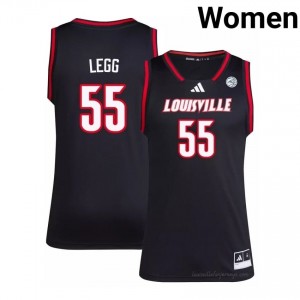 Spencer Legg #55 UL Cardinals Women Black Officially Licensed NCAA Basketball Jersey 88792242