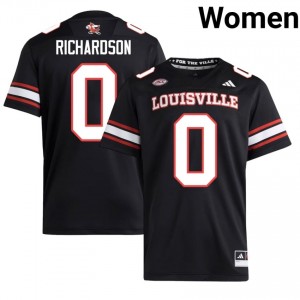 Louisville Cardinals Tre Richardson #0 Replica Football Jersey | Women Black Gameday NCAA 78583382