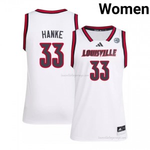 Cardinals Will Hanke #33 Replica University Basketball Jersey | Women White Gameday Hoops 55280545
