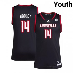 Louisville Cards Adrian Wooley #14 Replica Basketball Jersey | Youth Black Gameday NCAA 37358458