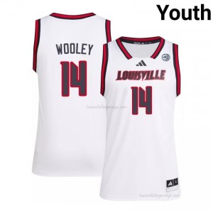Officially Licensed Adrian Wooley #14 Gameday Basketball Jersey | Louisville Cardinals White Youth NCAA 90965029