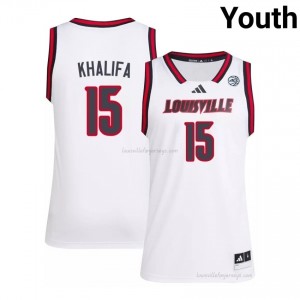 Cardinals Aly Khalifa #15 Replica NCAA Basketball Jersey | Youth White Gameday Hoops 11351006