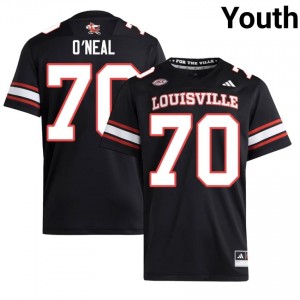 Anwar O'neal #70 Louisville Cards Youth Black Officially Licensed NCAA Football Jersey 94479967